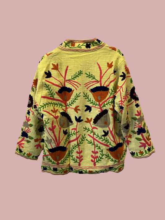 Jakke / Gul med broderinger