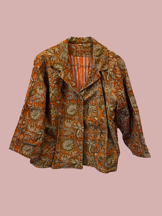Jakke / Orange og sandfarvet