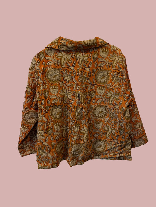 Jakke / Orange og sandfarvet