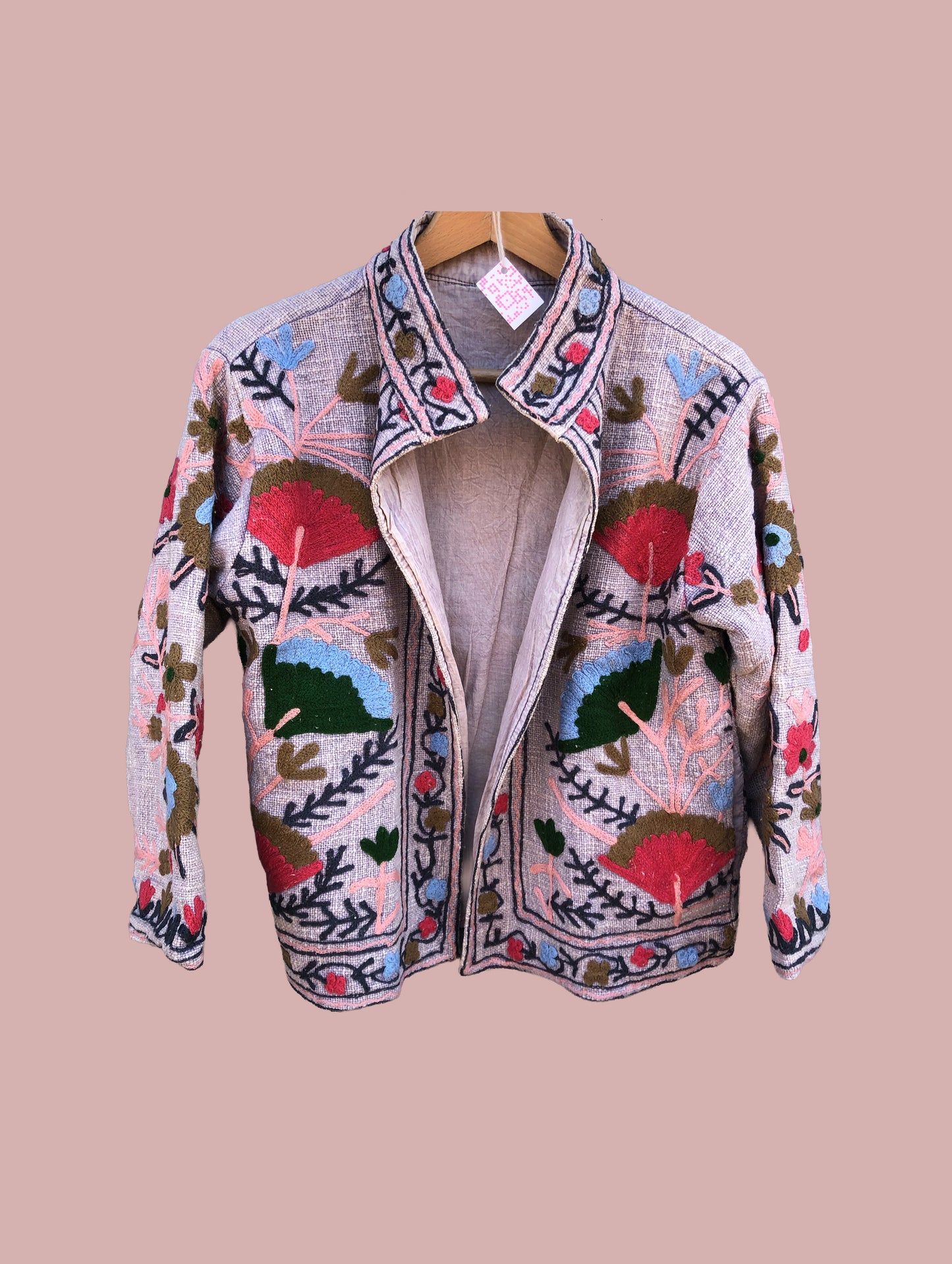 Jakke / Pink med broderier