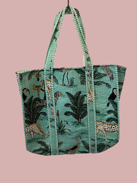 Tote bag / strandtaske, Grøn-turkish