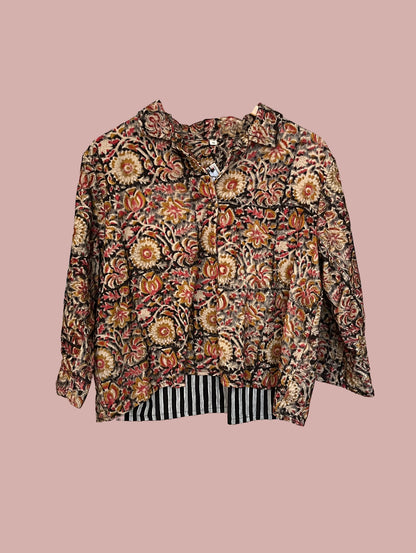 Jakke / Sort med brune, røde & bronze broderier