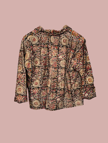 Jakke / Sort med brune, røde & bronze broderier