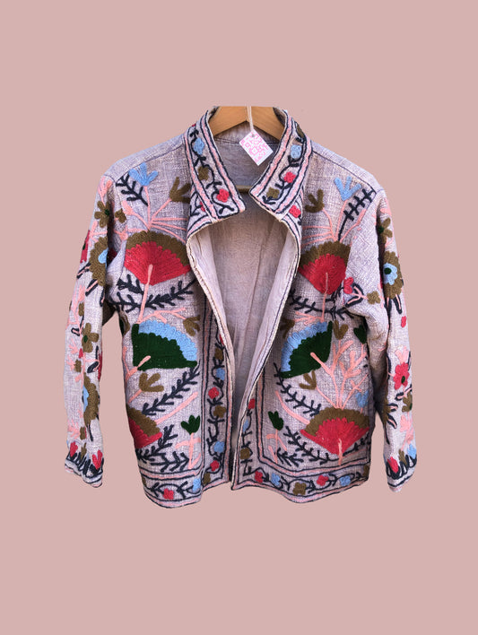 Jakke / Pink med broderier